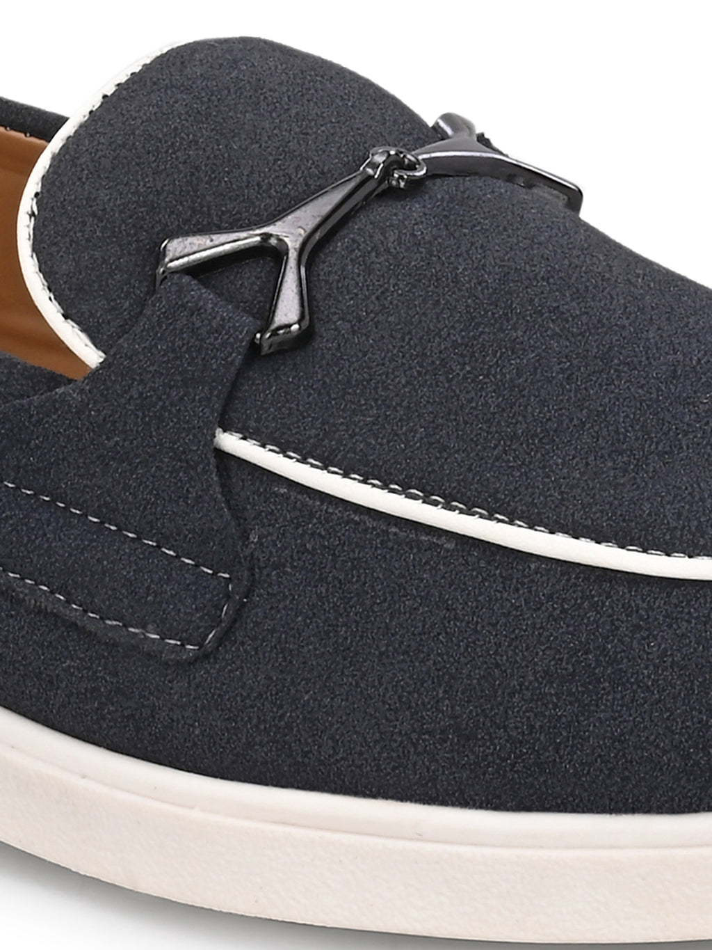 Qismat Luxe Signature Suede Loafers for Men Blue