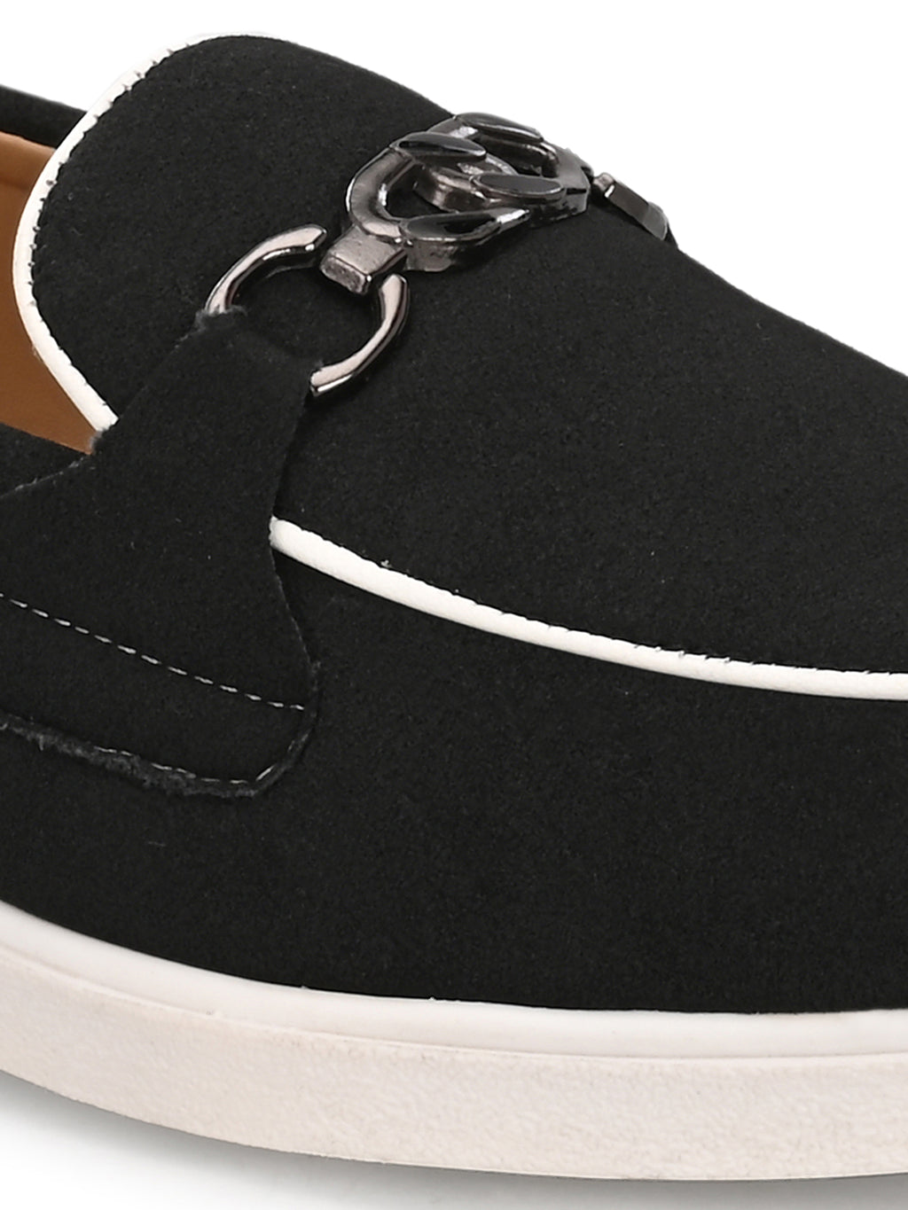 Qismat Luxe Signature Suede Loafers for Men Black