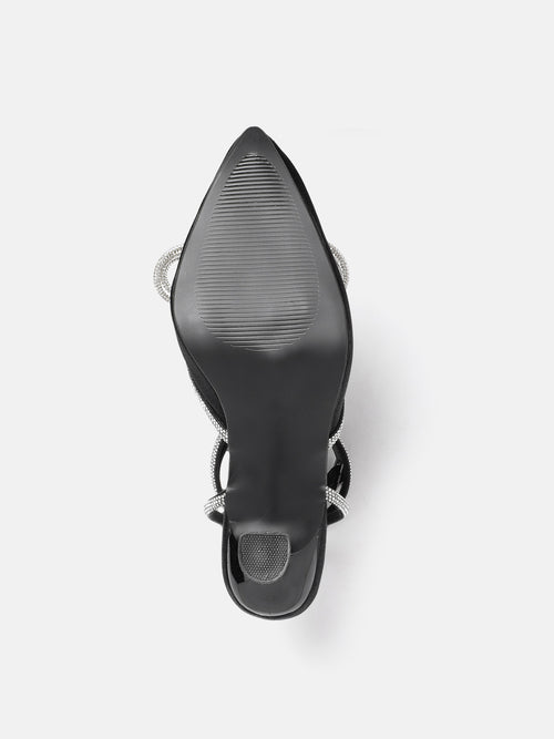 Premium Luxury Black Beauty Lace-UP Stiletto Heels