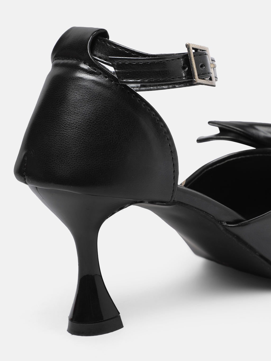 Qismat Elegant Women's Heels with Butterfly Knot Detail | Black