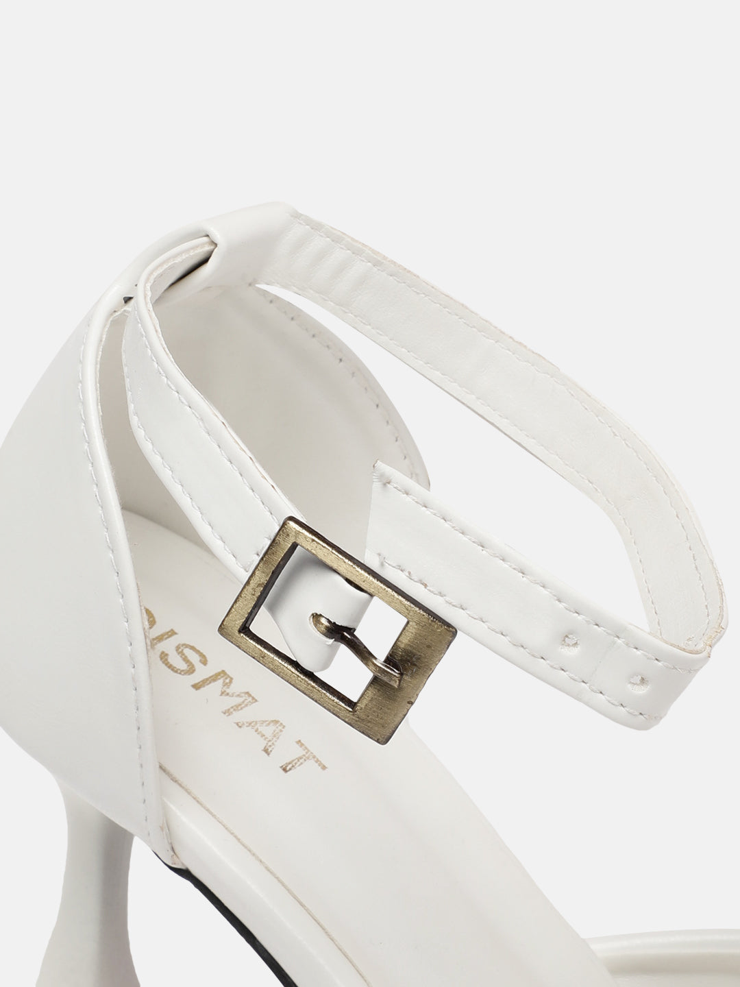 Qismat Elegant Women's Heels – Butterfly Knot in White