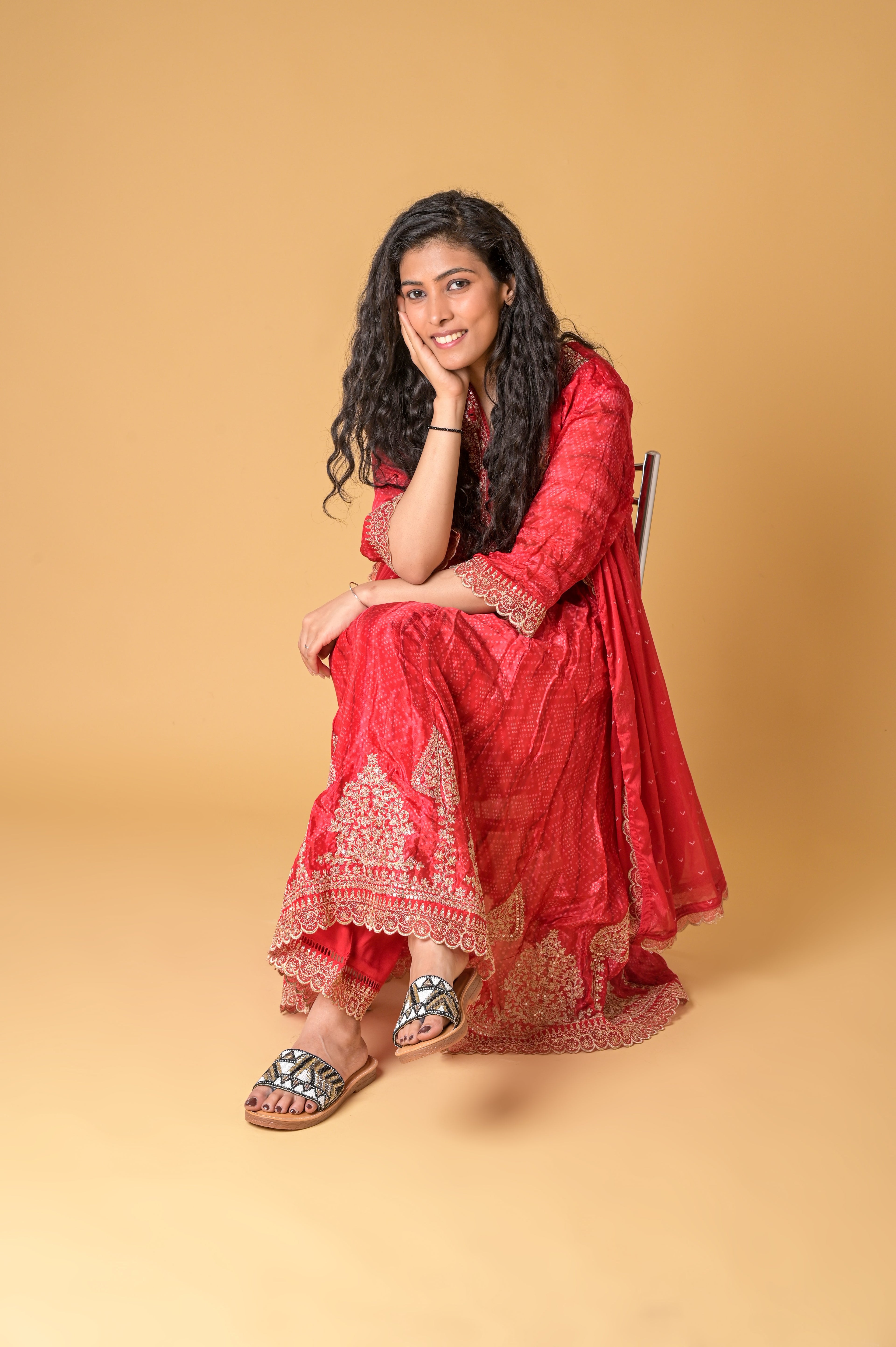 Handstiched Sliders with Anti-Slip TPR Soul in Black