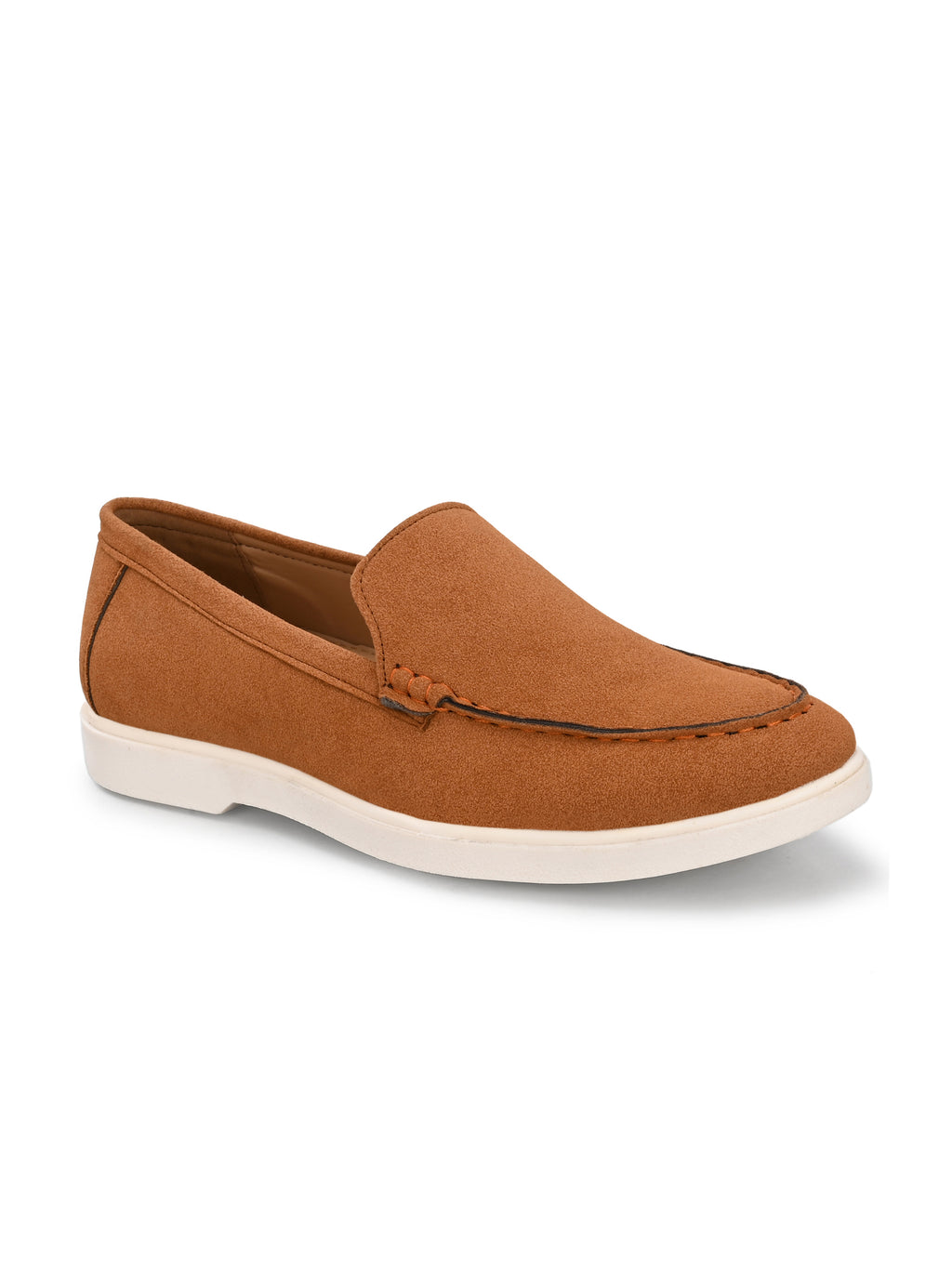 Qismat Luxe Signature Suede Loafers for Men Tan