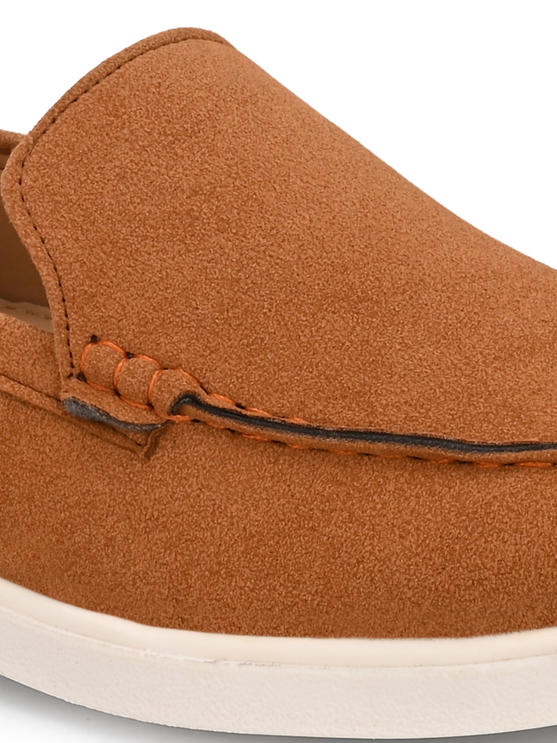 Qismat Luxe Signature Suede Loafers for Men Tan