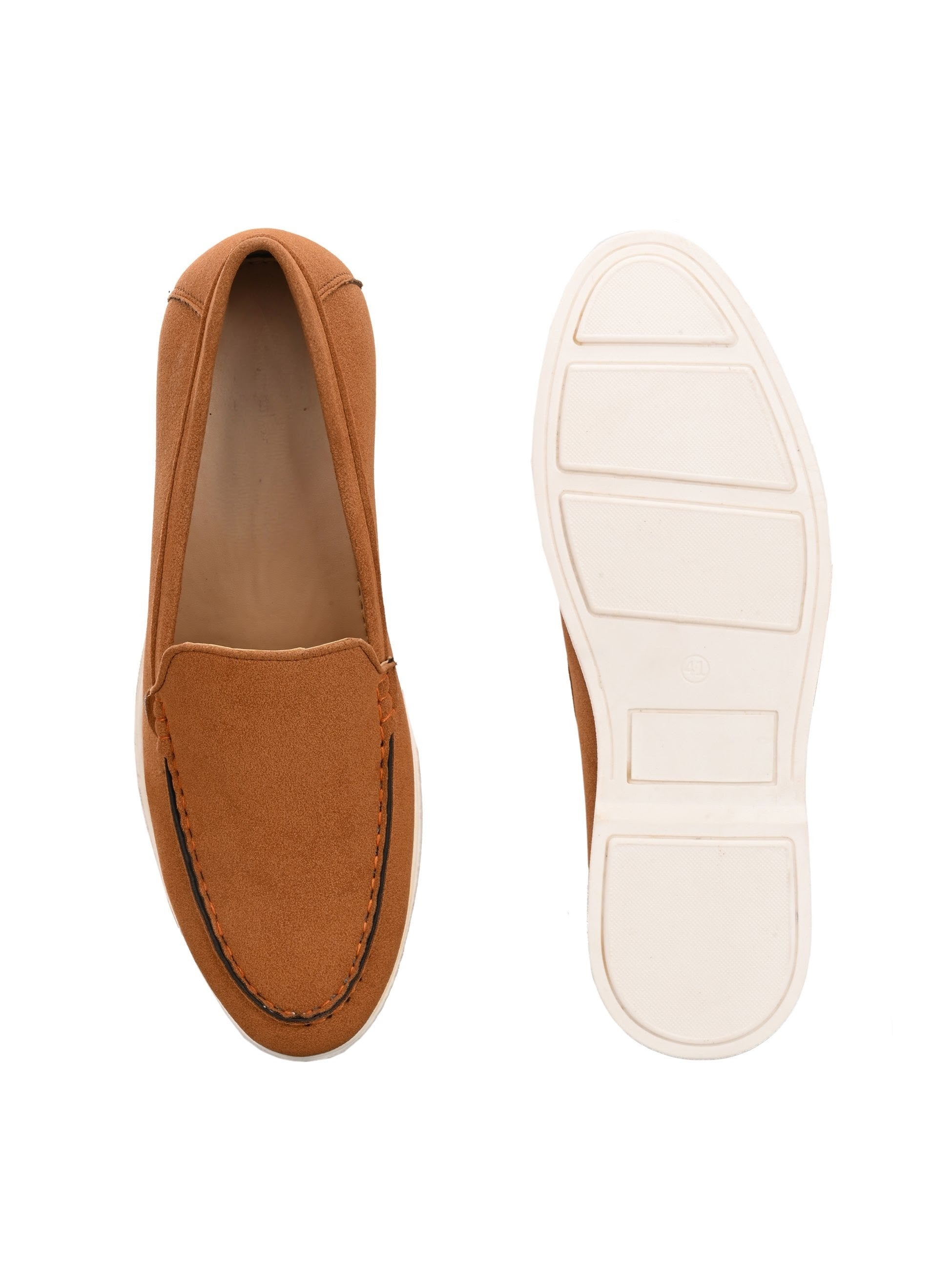 Qismat Luxe Signature Suede Loafers for Men Tan