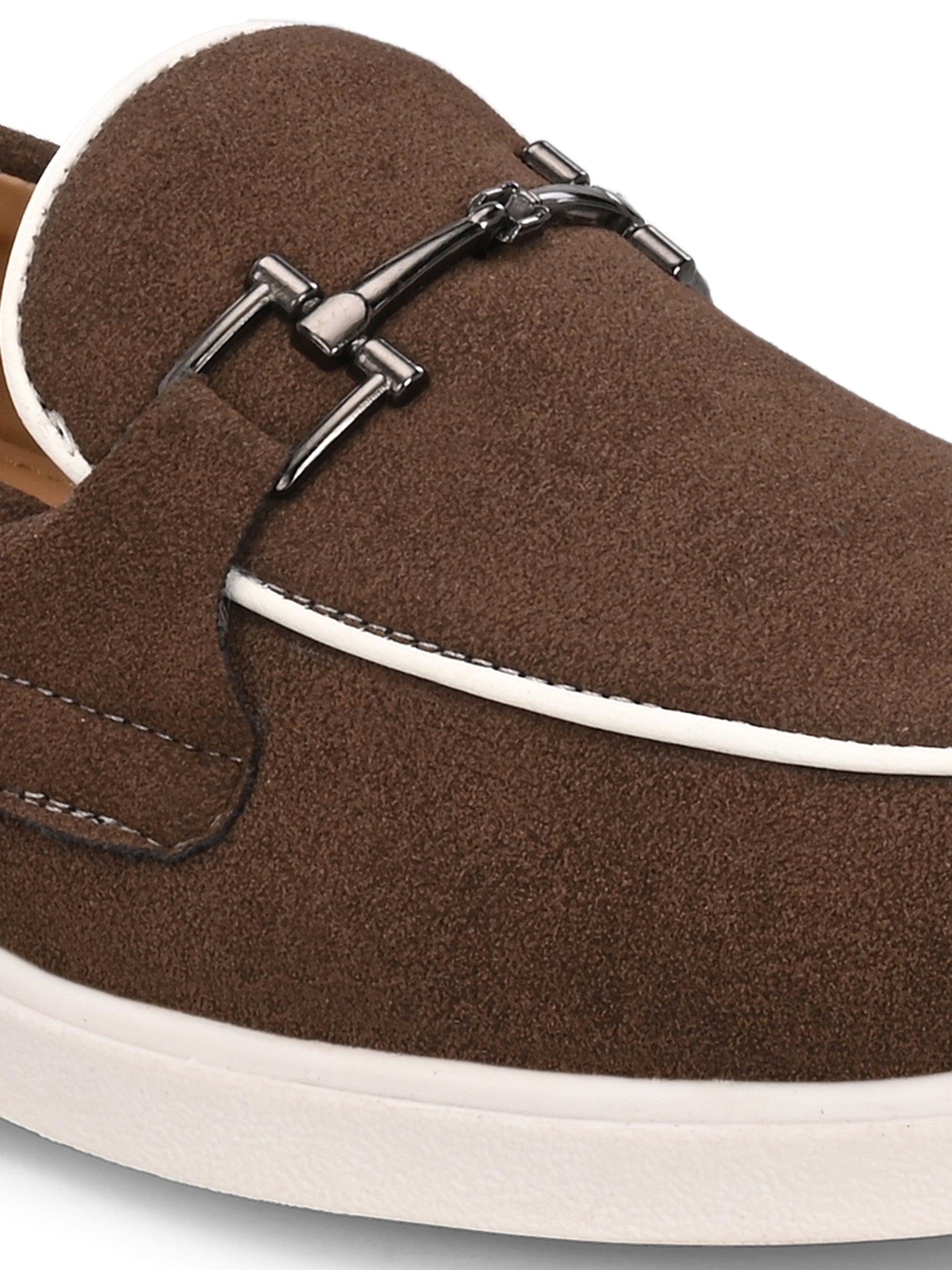 Qismat Luxe Signature Suede Loafers for Men Brown