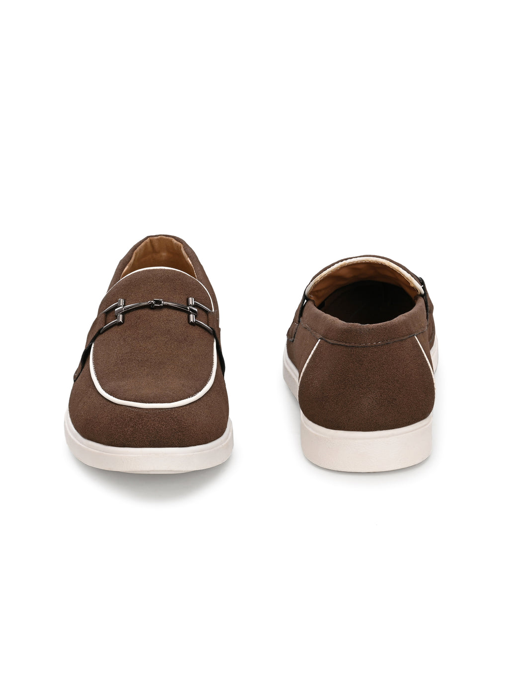 Qismat Luxe Signature Suede Loafers for Men Brown