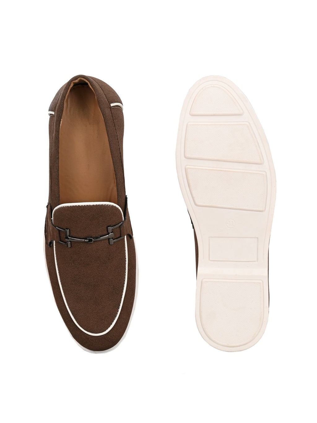 Qismat Luxe Signature Suede Loafers for Men Brown