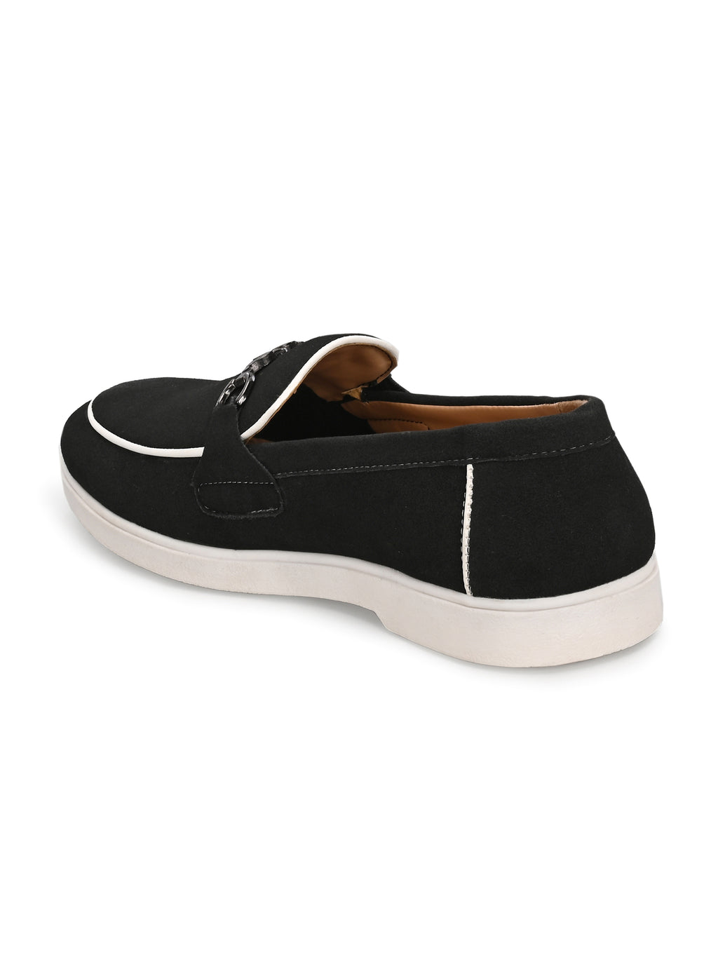 Qismat Luxe Signature Suede Loafers for Men Black