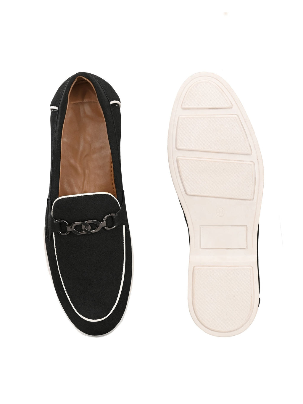 Qismat Luxe Signature Suede Loafers for Men Black