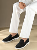 Qismat Luxe Signature Suede Loafers for Men Black