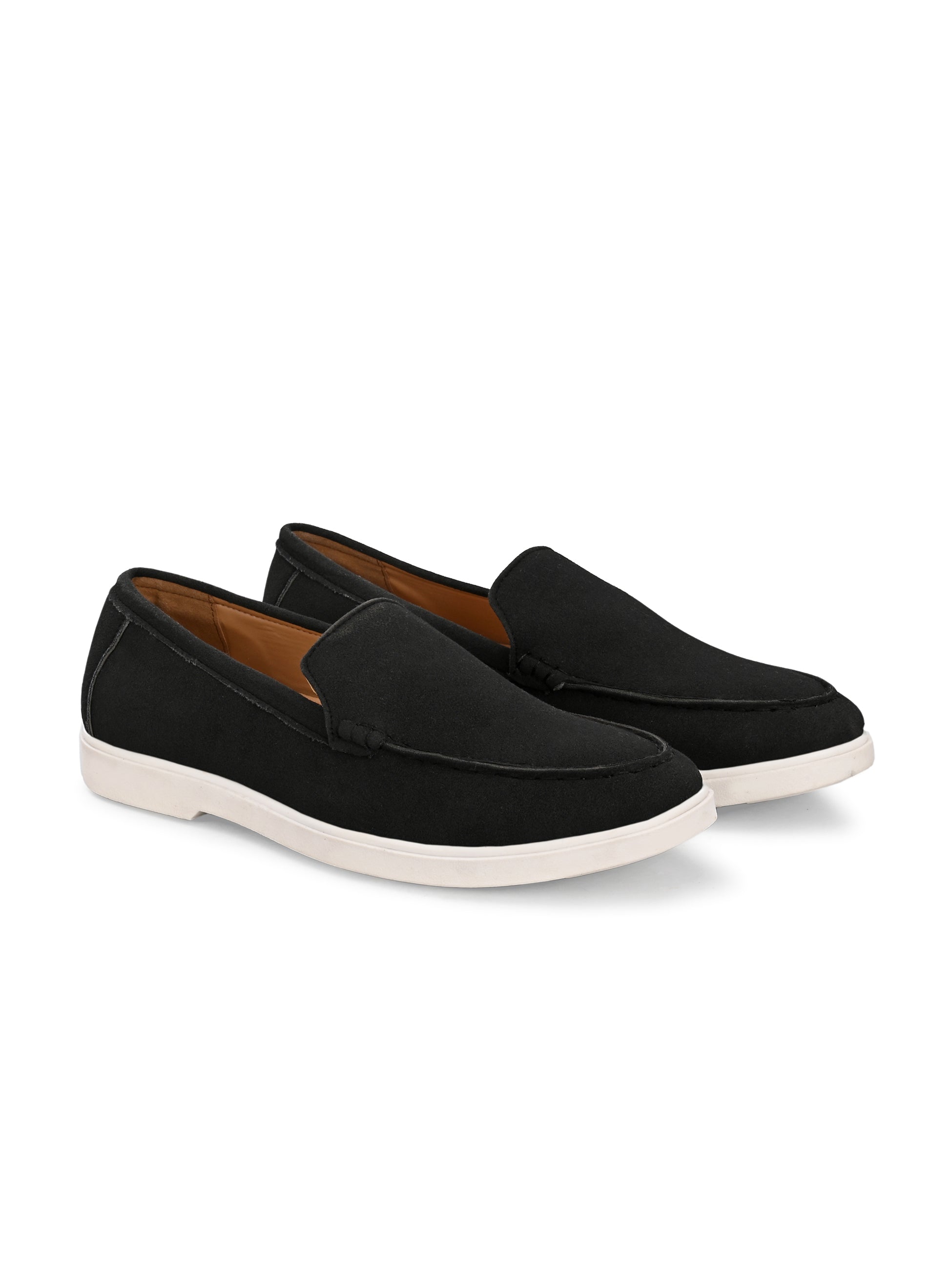 Qismat Luxe Signature Suede Loafers for Men Black