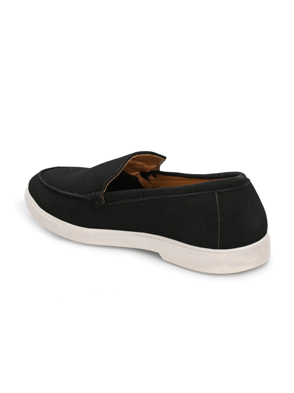 Qismat Luxe Signature Suede Loafers for Men Black