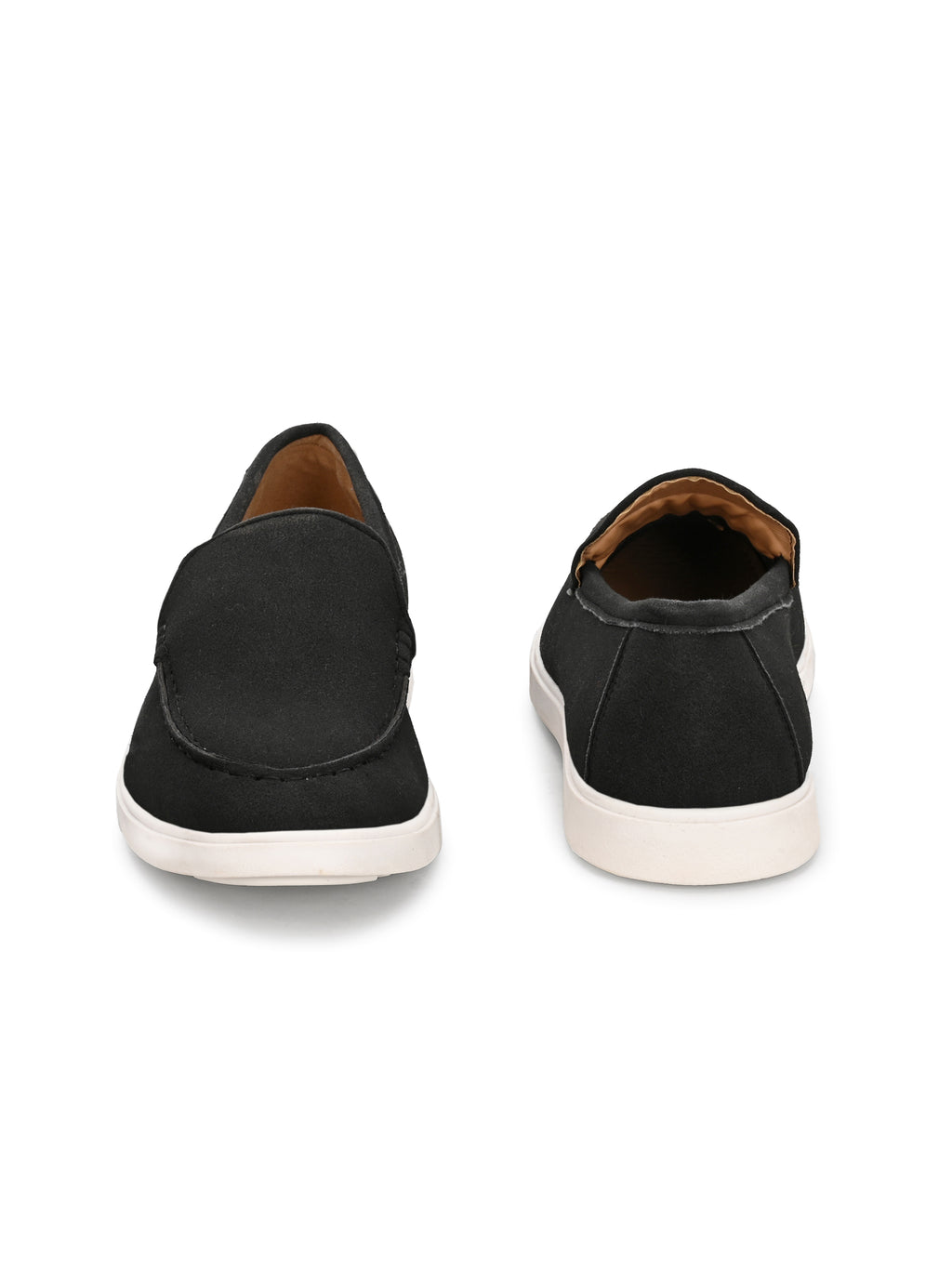Qismat Luxe Signature Suede Loafers for Men Black