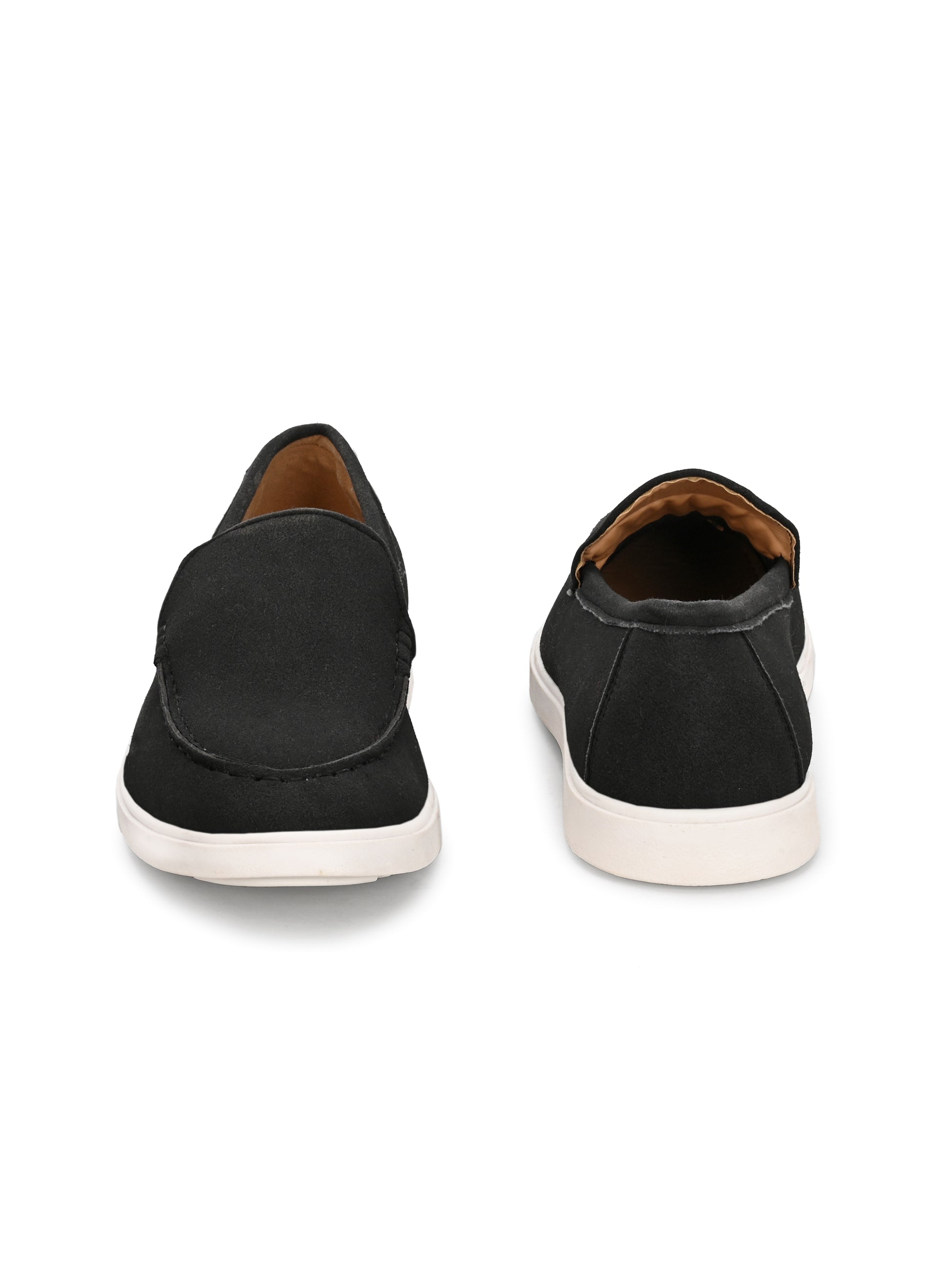 Qismat Luxe Signature Suede Loafers for Men Black