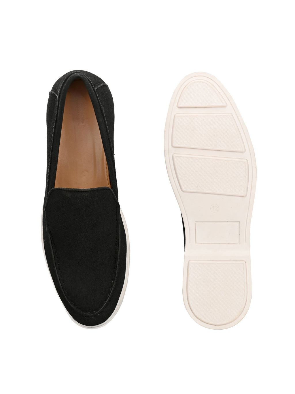 Qismat Luxe Signature Suede Loafers for Men Black