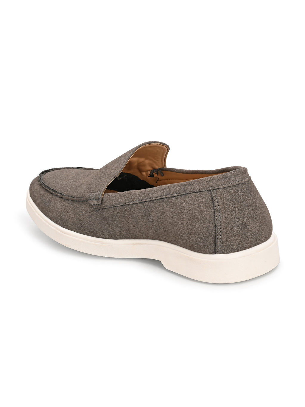 Qismat Luxe Signature Suede Loafers for Men Grey