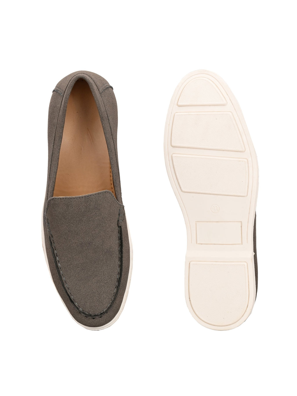 Qismat Luxe Signature Suede Loafers for Men Grey