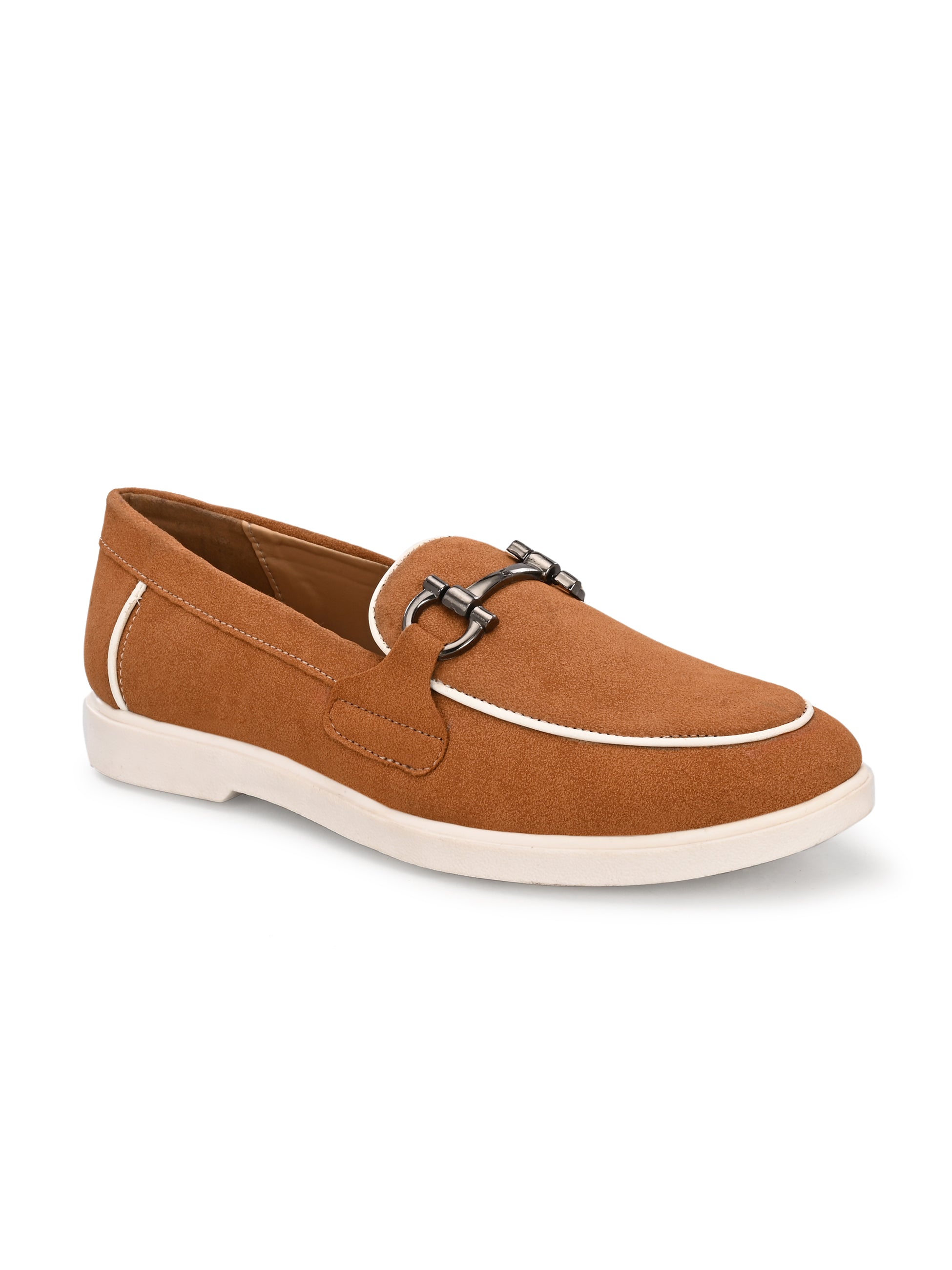 Qismat Luxe Signature Suede Loafers for Men Tan