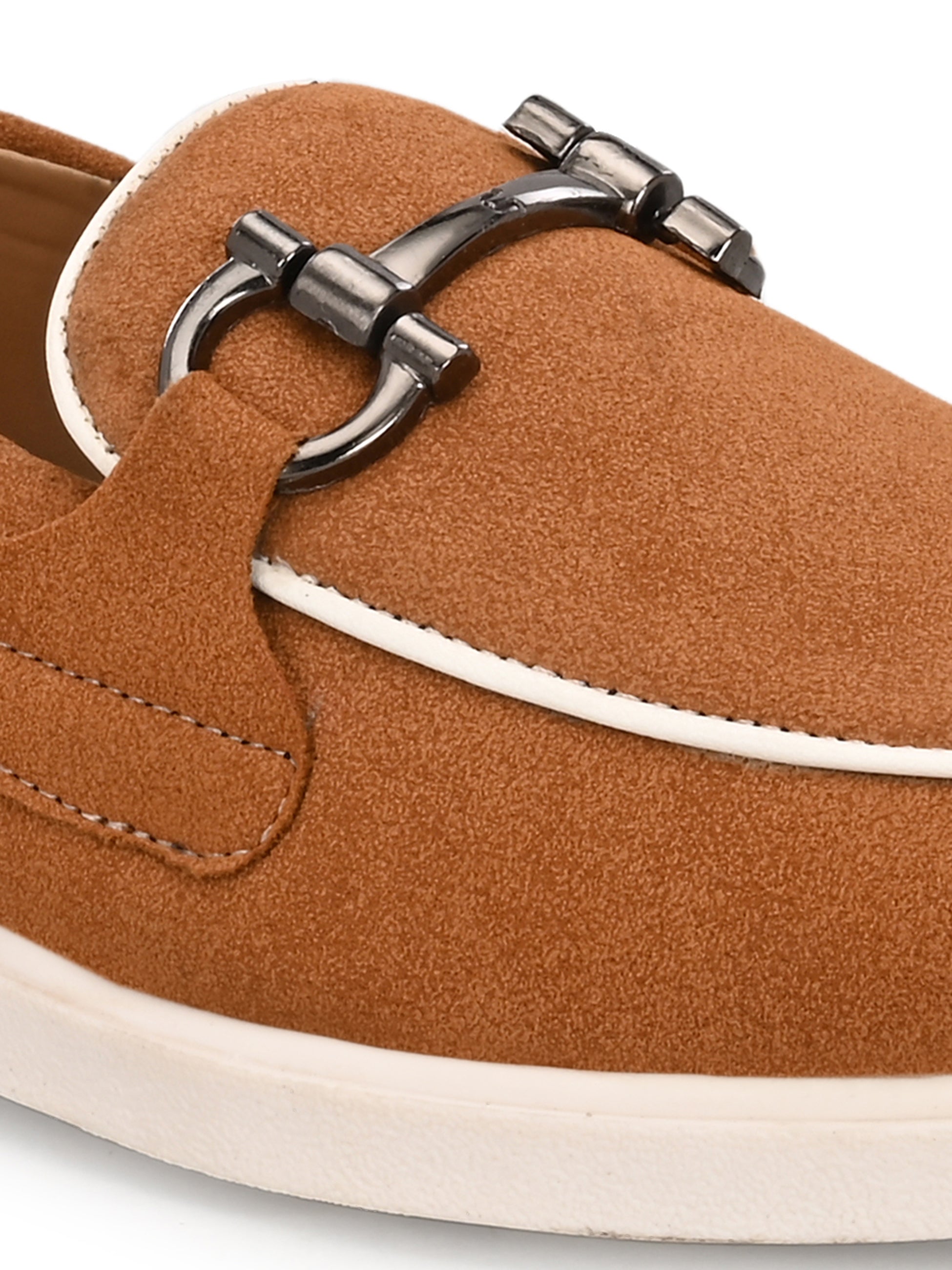 Qismat Luxe Signature Suede Loafers for Men Tan
