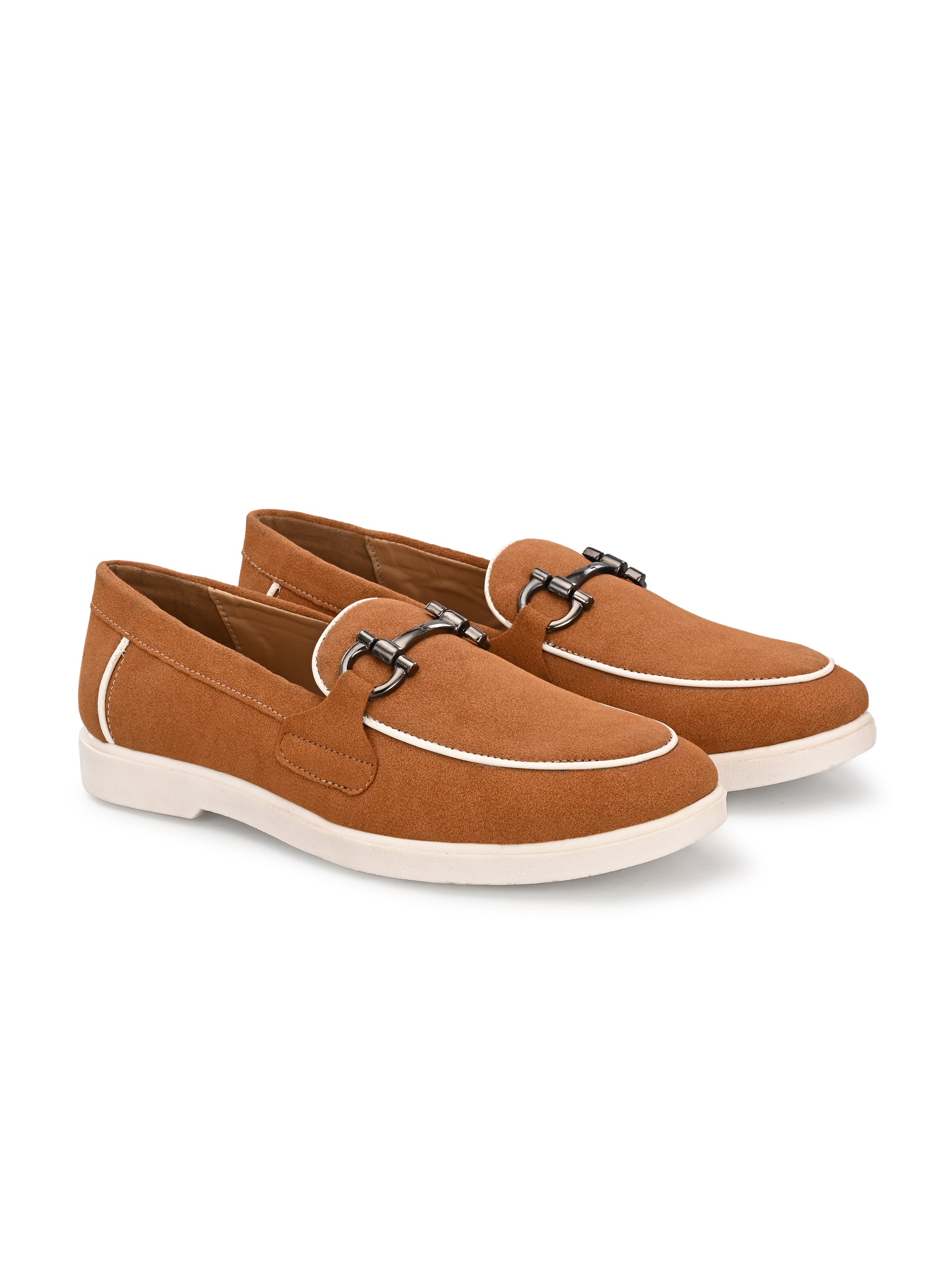 Qismat Luxe Signature Suede Loafers for Men Tan