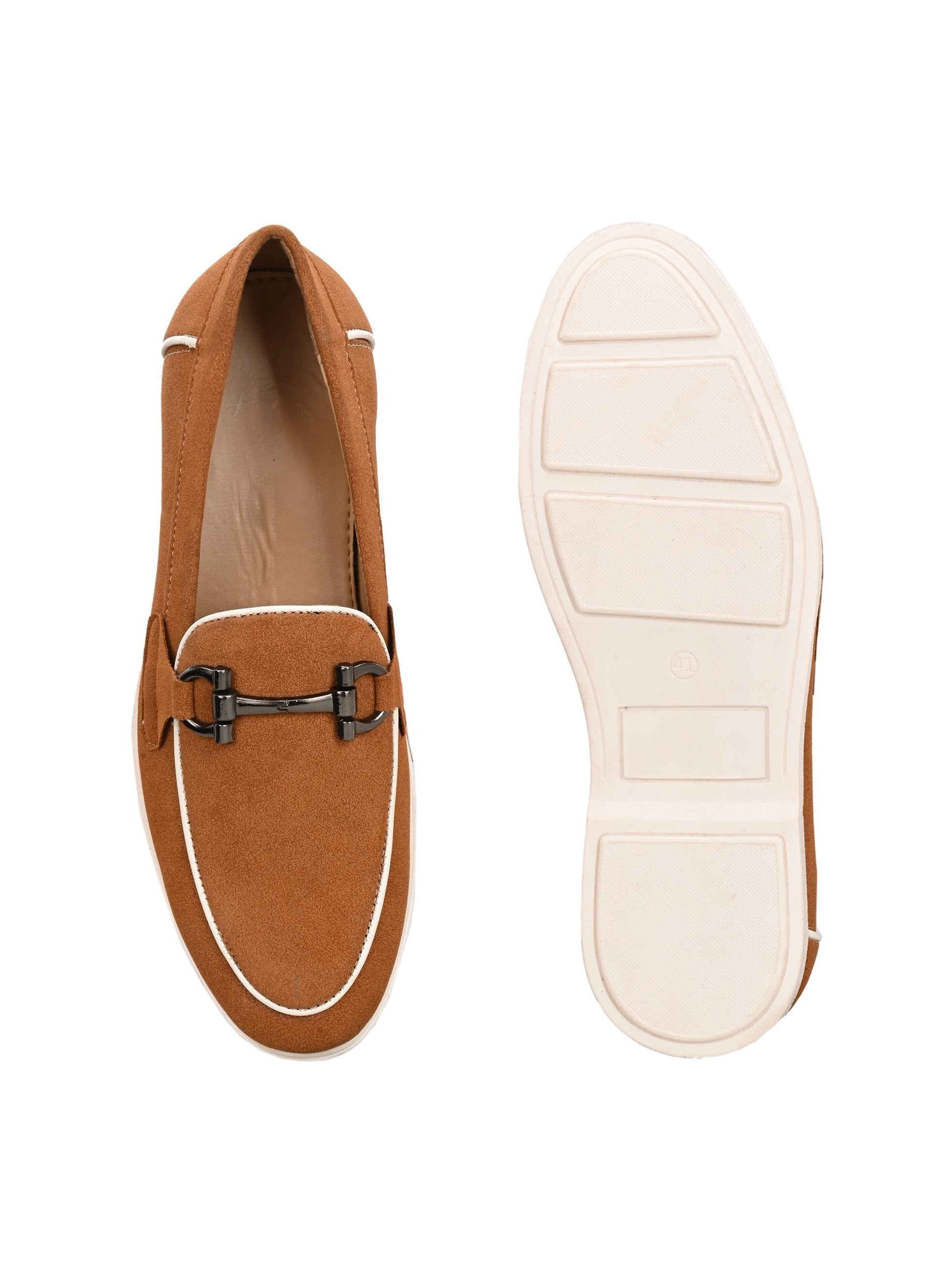Qismat Luxe Signature Suede Loafers for Men Tan