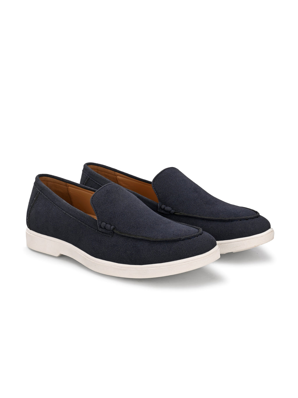 Qismat Luxe Signature Suede Loafers for Men Blue