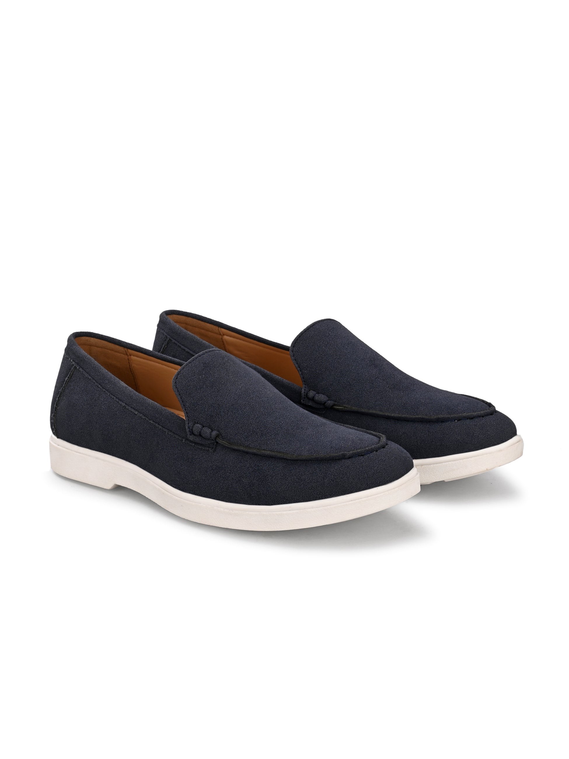 Qismat Luxe Signature Suede Loafers for Men Blue