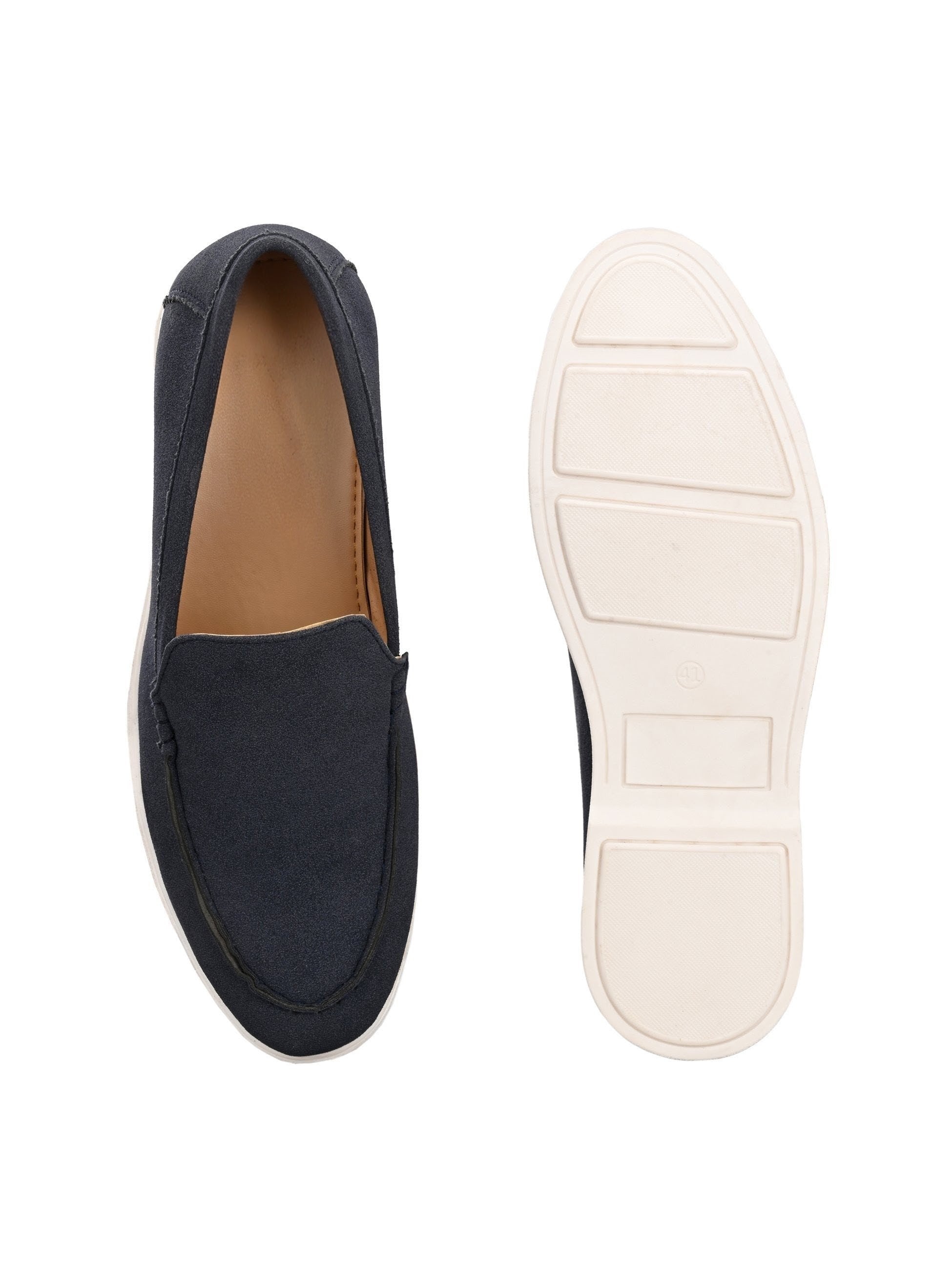Qismat Luxe Signature Suede Loafers for Men Blue
