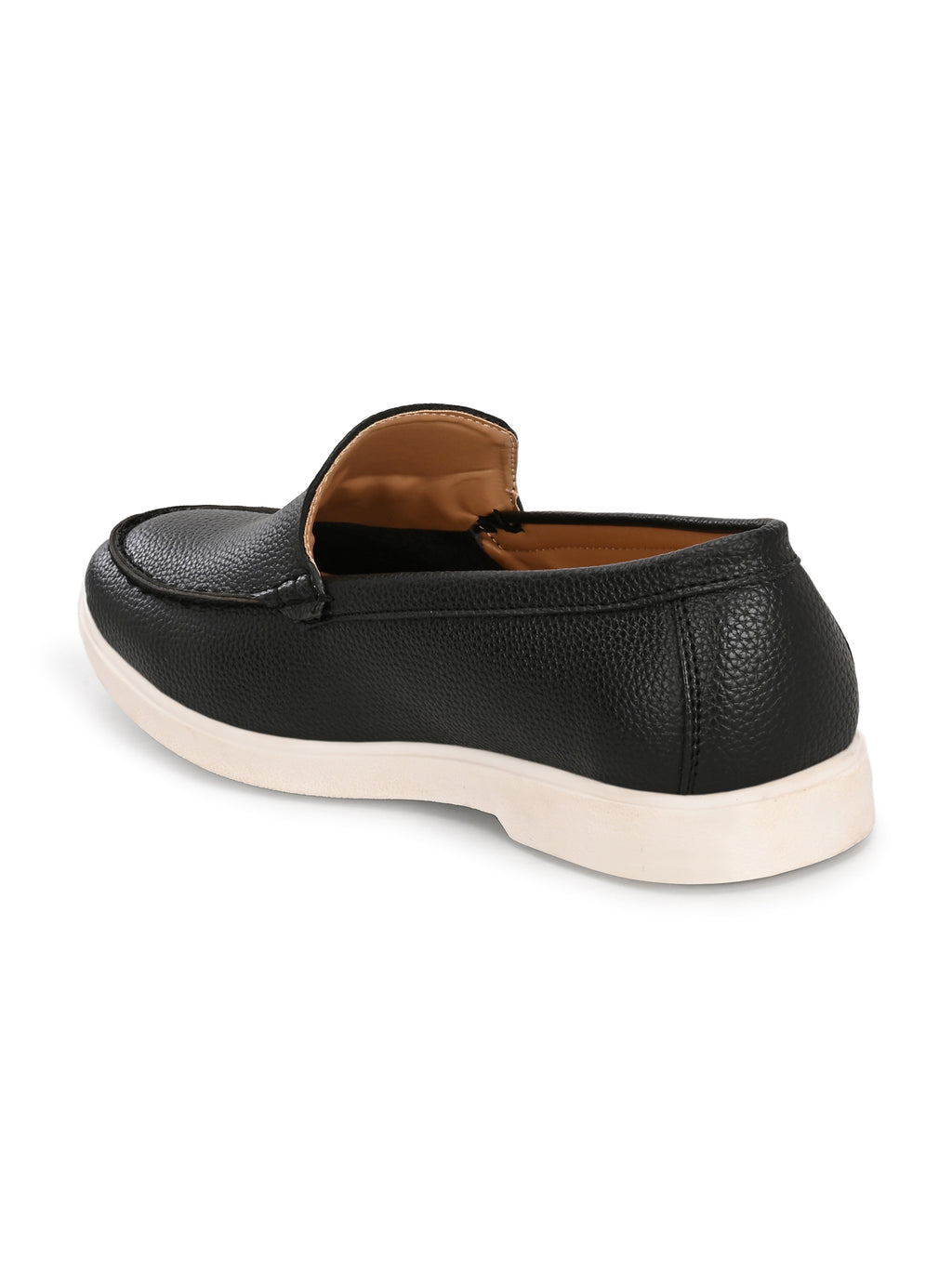 Qismat Luxe Signature artificial leather Loafers for Men Black