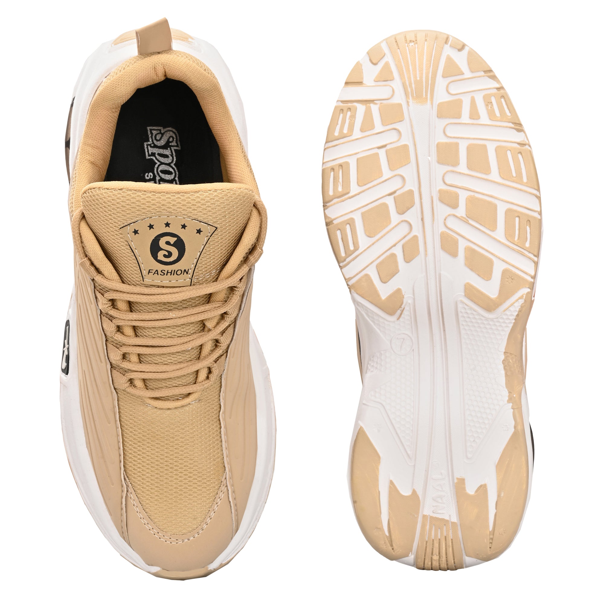 Trendy Men’s Sneakers in Beige