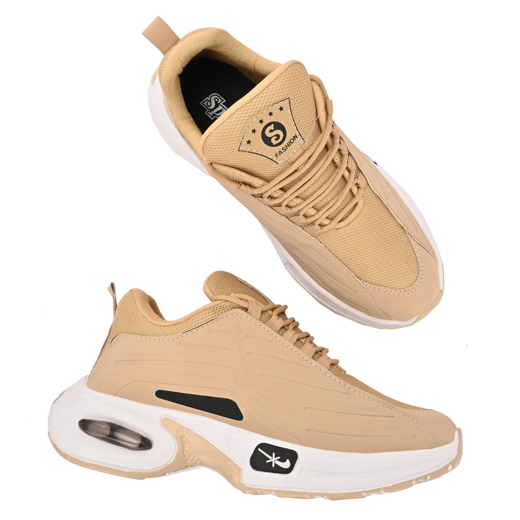 Trendy Men’s Sneakers in Beige
