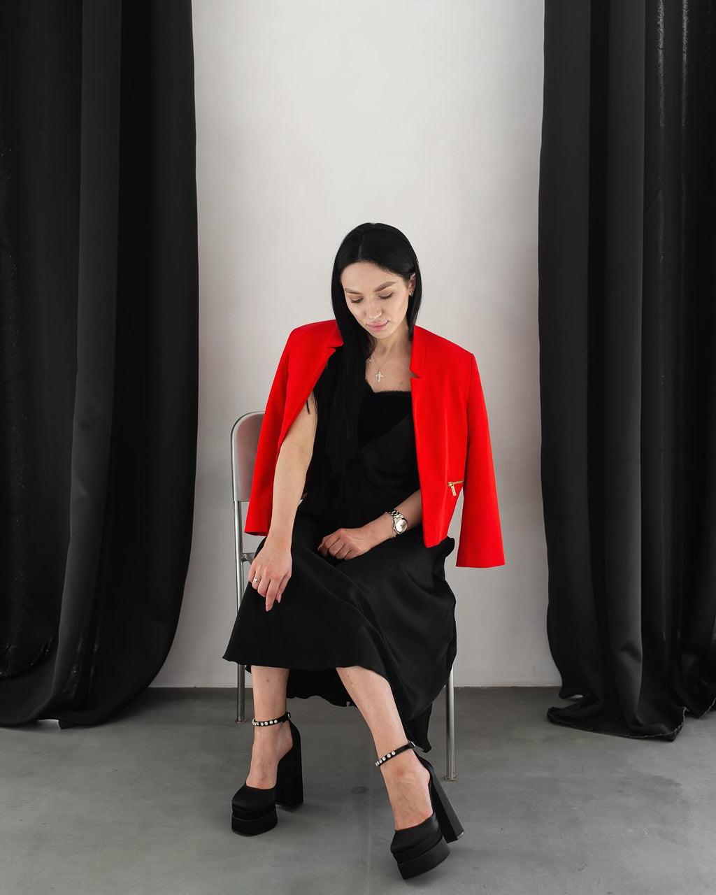 Korean High Heels With Daimond Belt