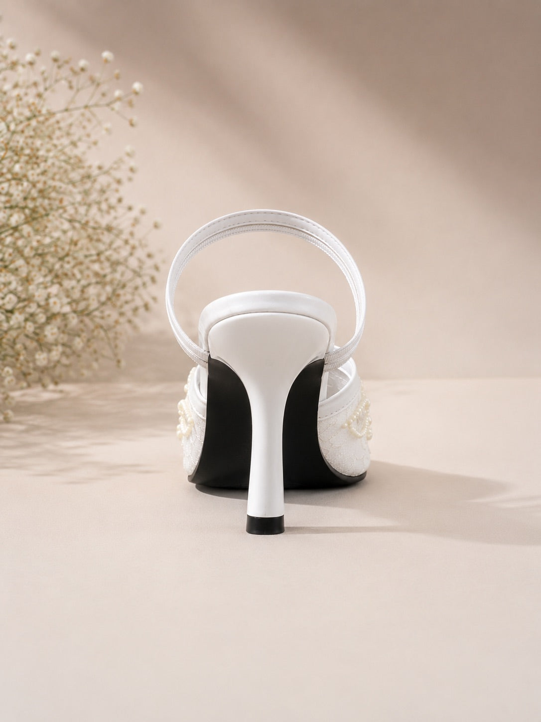 Luxury Embroidered Heels with Pearls for Women